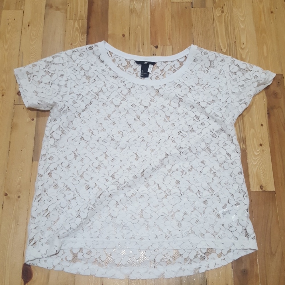 H&M Lace Short Sleeve Shirt